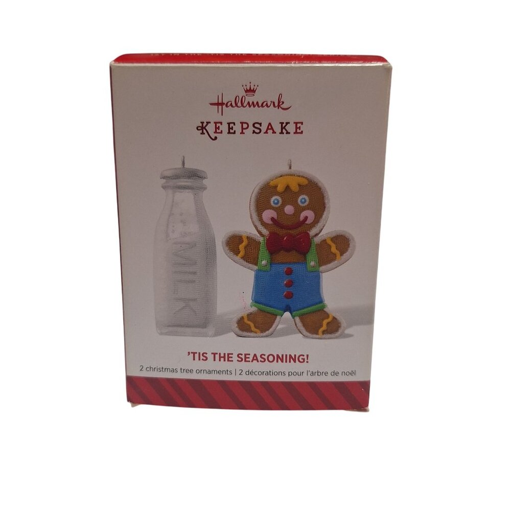 Hallmark Keepsake Tis The Seasoning Gingerbread Man Milk‎ Christmas Ornament